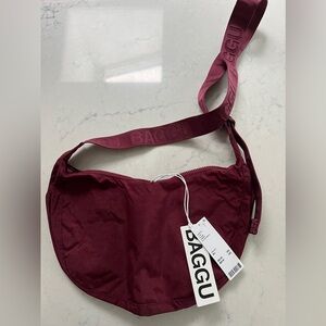 Oxblood medium crescent bag